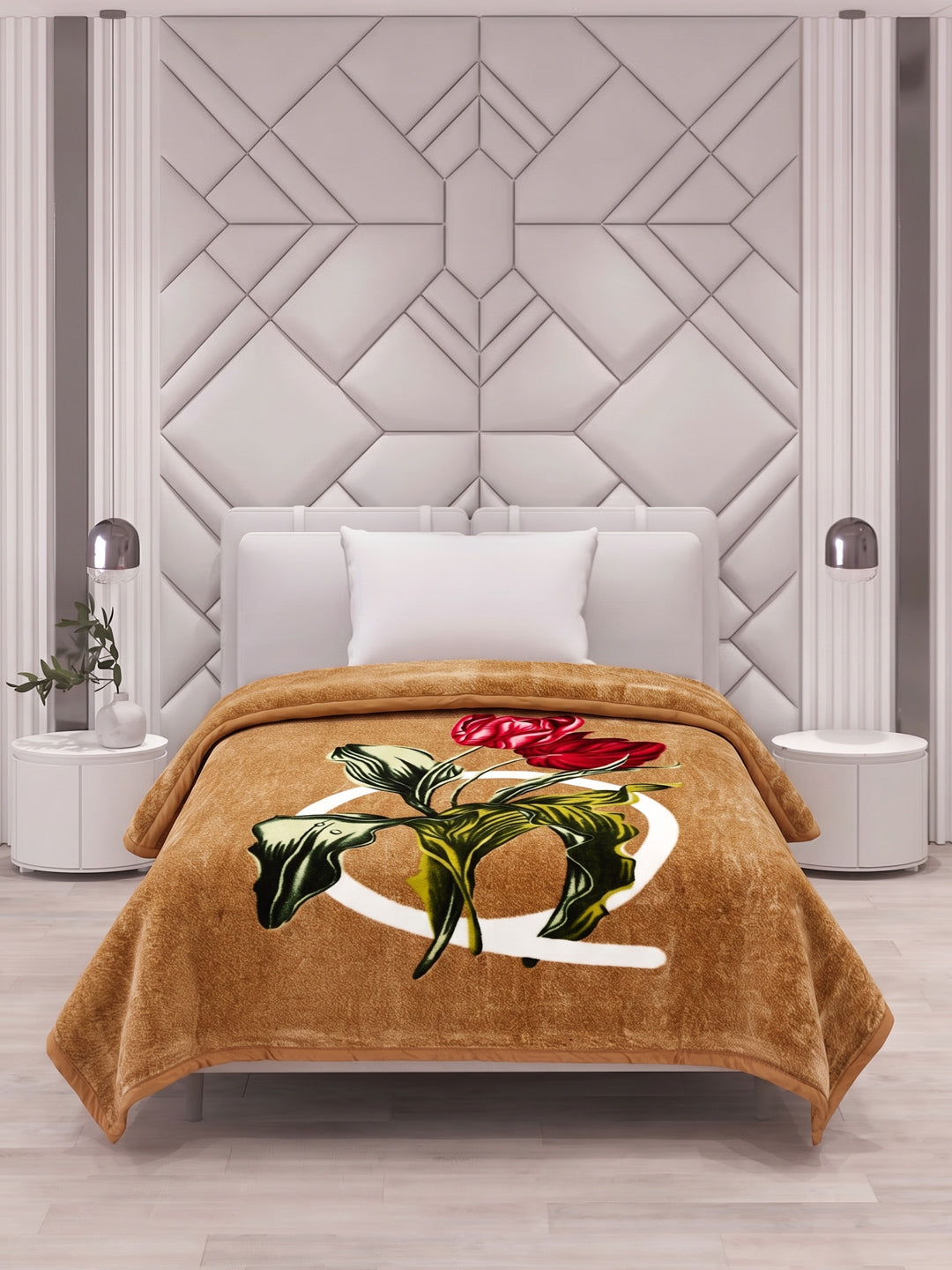 Printed Single Bed 1 Ply 550 GSM Blanket for Winter (Soulmate), Weight 1.7 kg