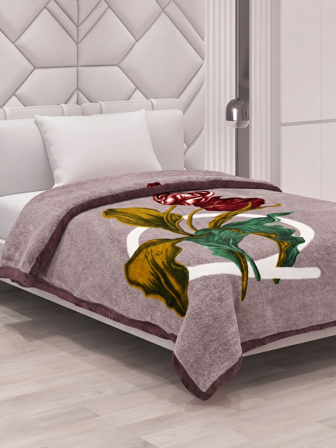 Printed Single Bed 1 Ply 550 GSM Blanket for Winter (Soulmate), Weight 1.7 kg