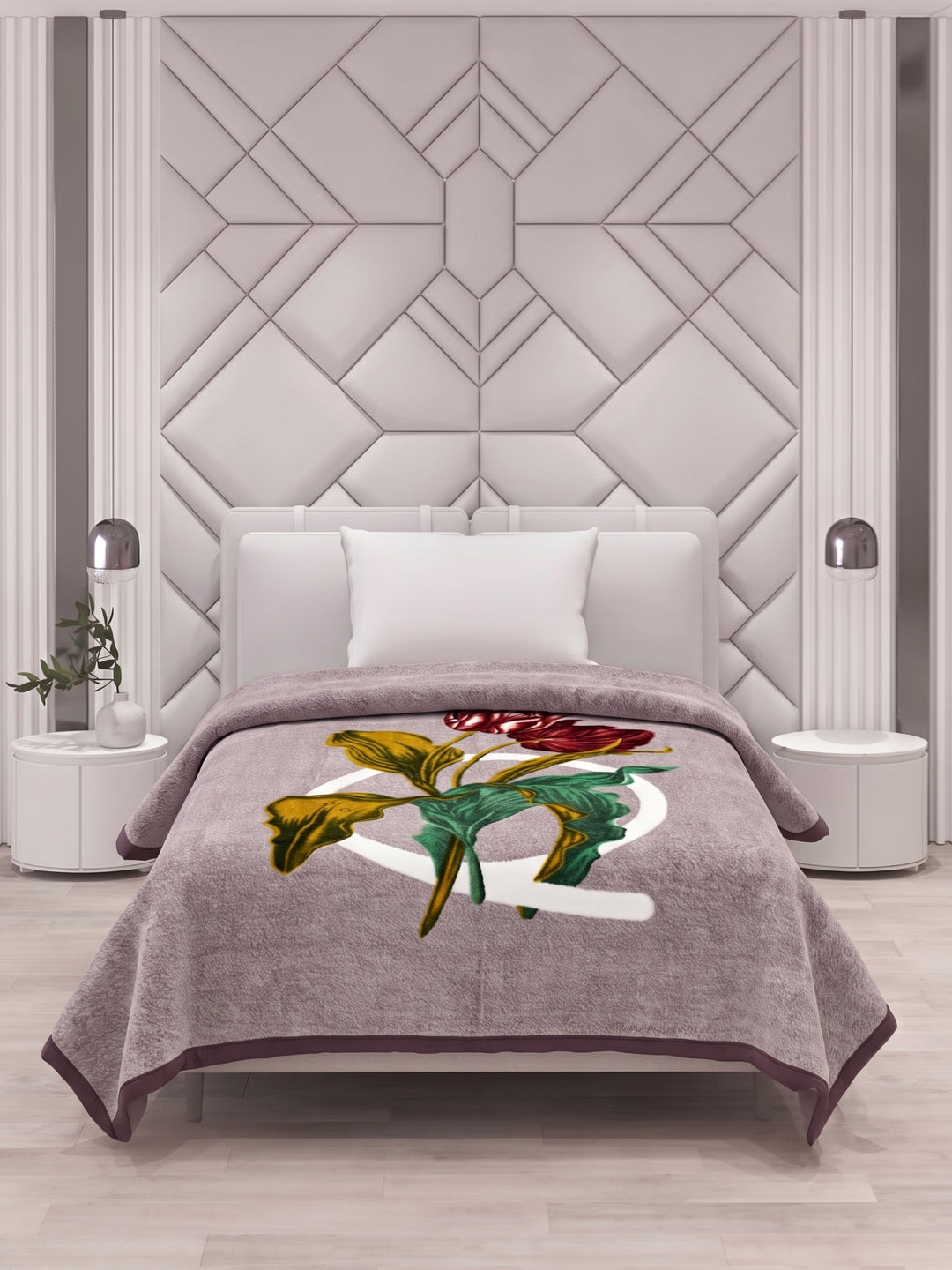 Printed Single Bed 1 Ply 550 GSM Blanket for Winter (Soulmate), Weight 1.7 kg