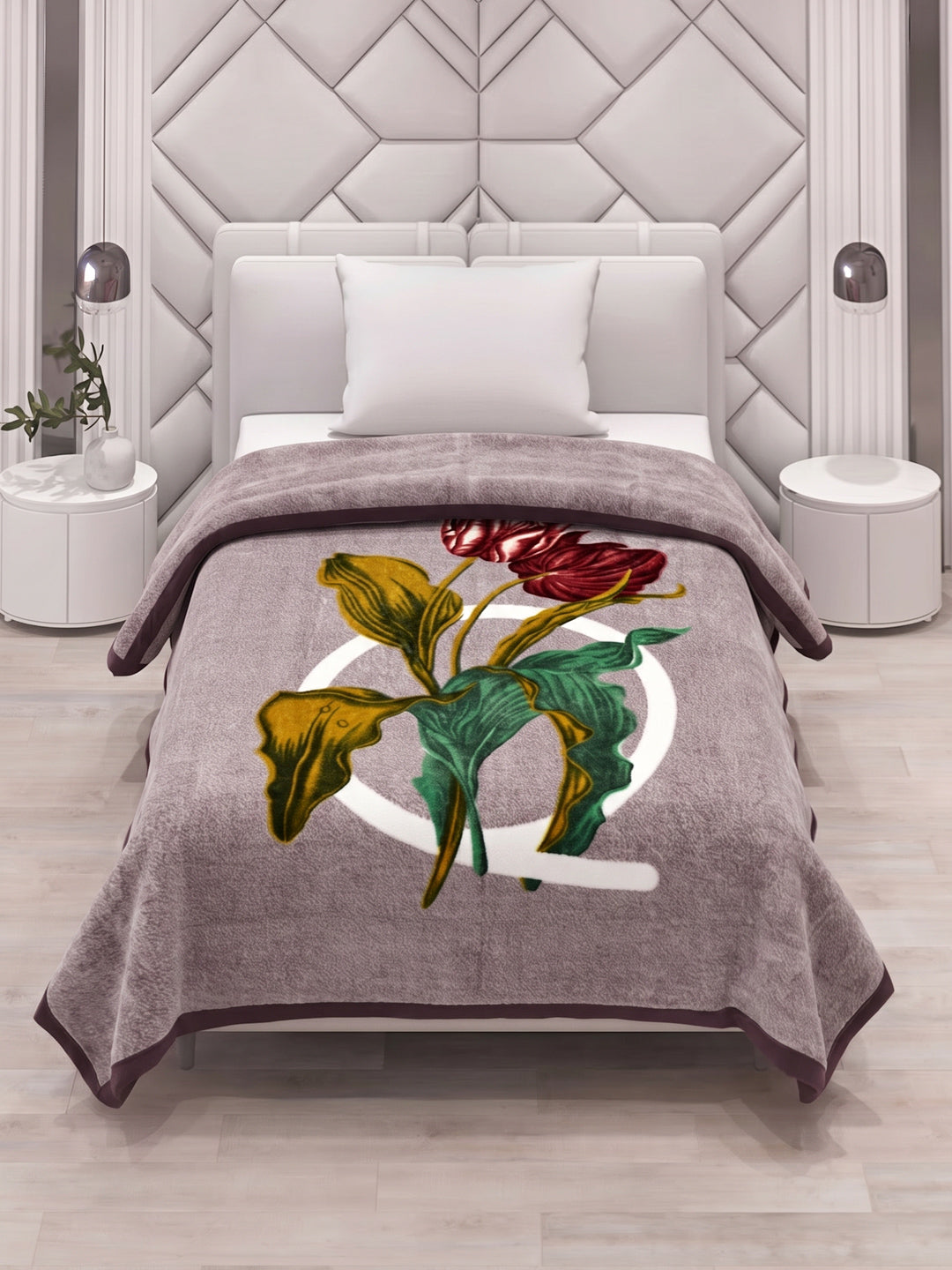 Printed Single Bed 1 Ply 550 GSM Blanket for Winter (Soulmate), Weight 1.7 kg