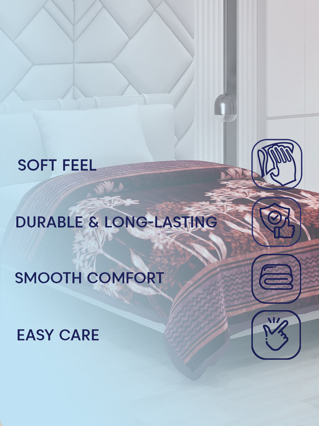 Printed Single Bed 1 Ply 550 GSM Blanket for Winter (Soulmate), Weight 1.7 kg