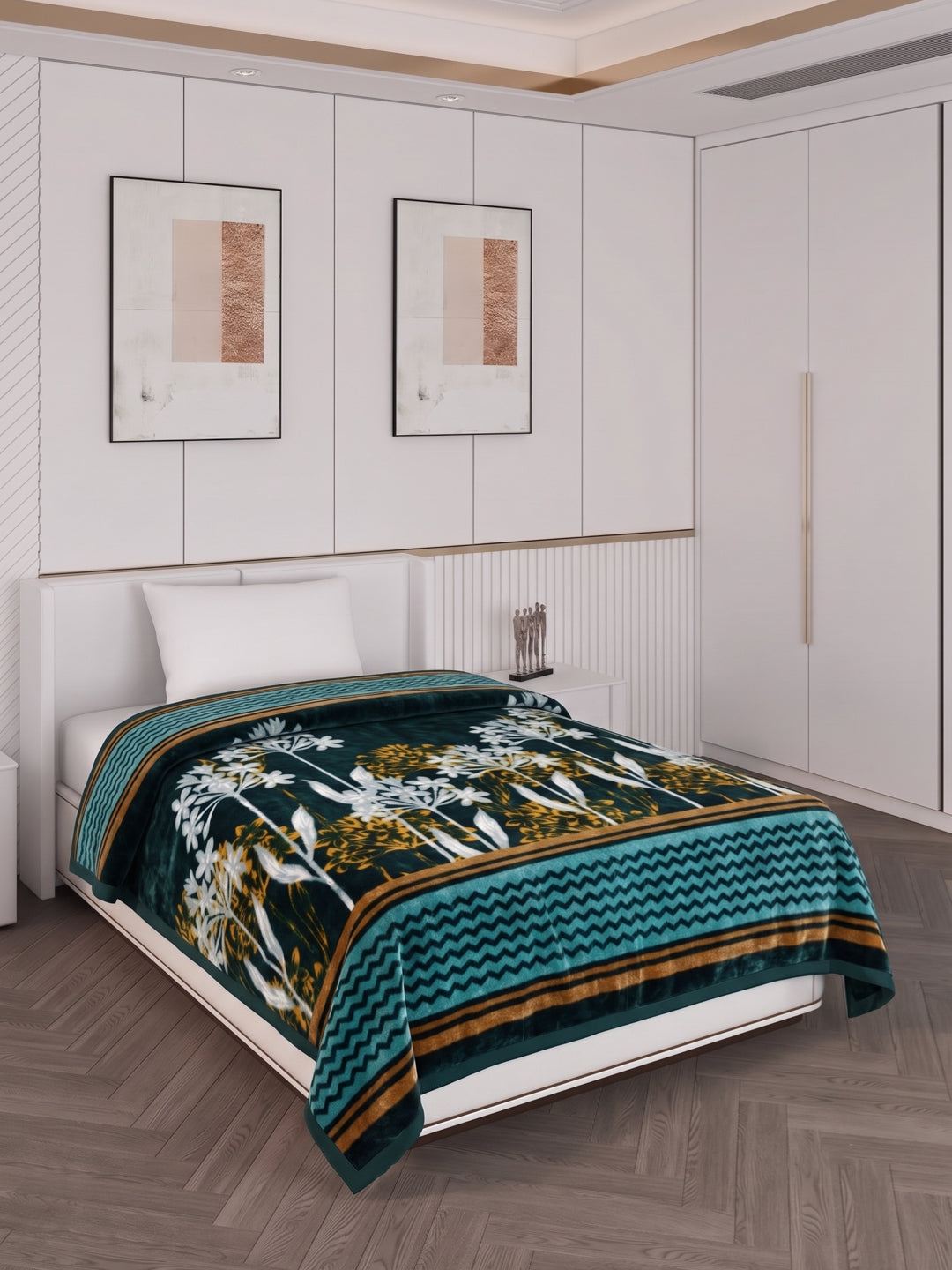 Printed Single Bed 1 Ply 550 GSM Blanket for Winter (Soulmate), Weight 1.7 kg