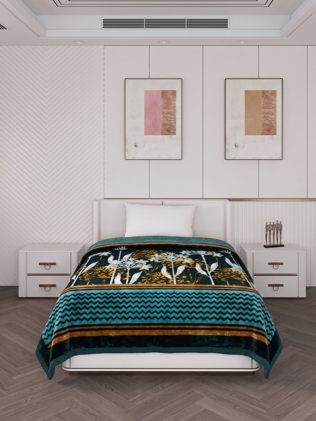 Printed Single Bed 1 Ply 550 GSM Blanket for Winter (Soulmate), Weight 1.7 kg