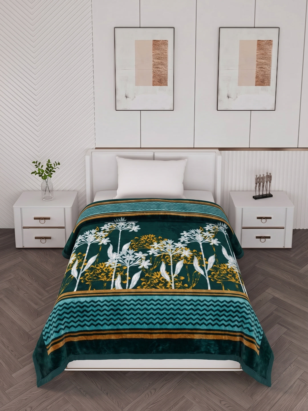 Printed Single Bed 1 Ply 550 GSM Blanket for Winter (Soulmate), Weight 1.7 kg
