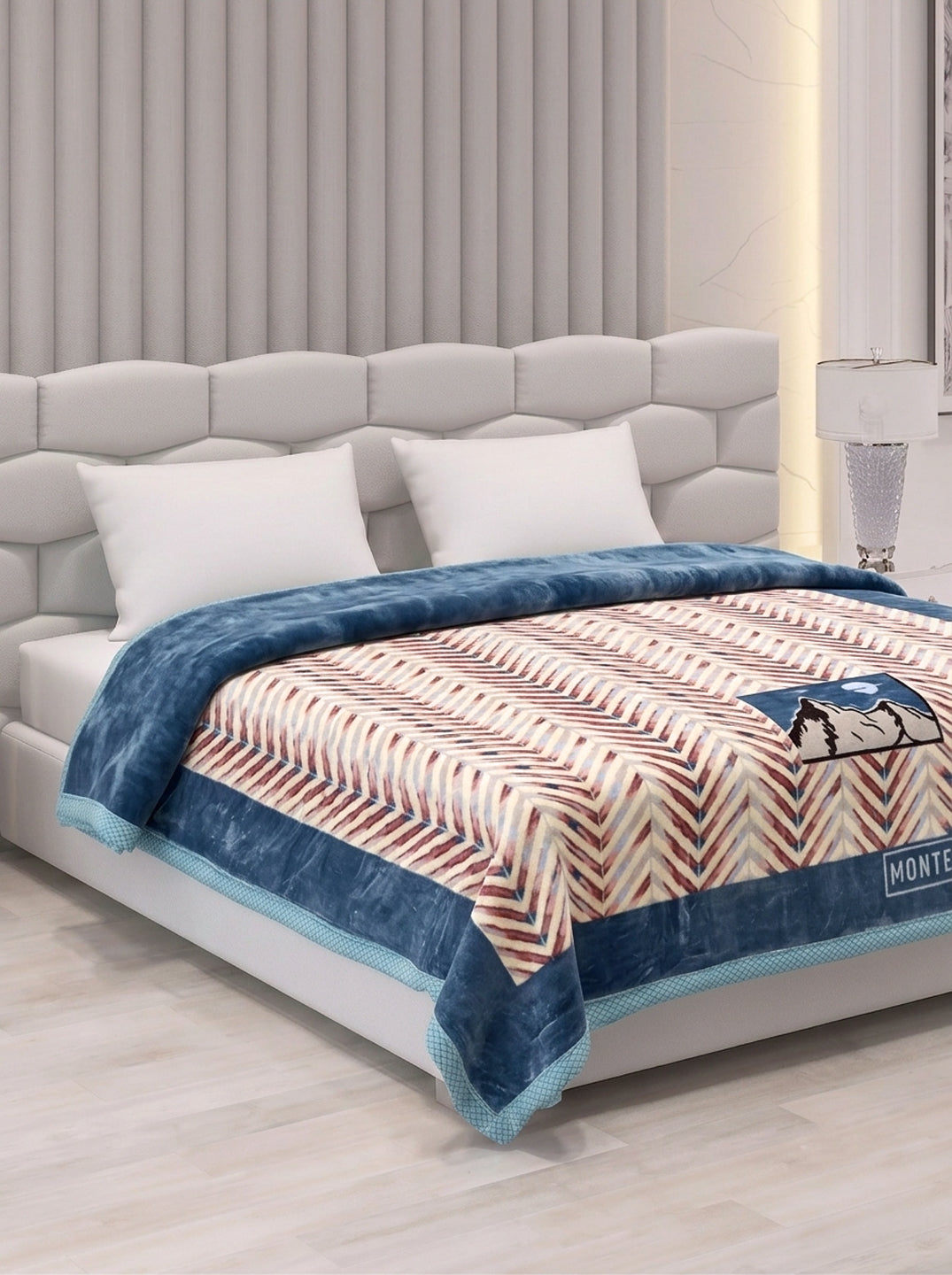 Printed Double Bed 2 Ply 950 GSM Blanket for Winter (Specter), Weight 5 kg