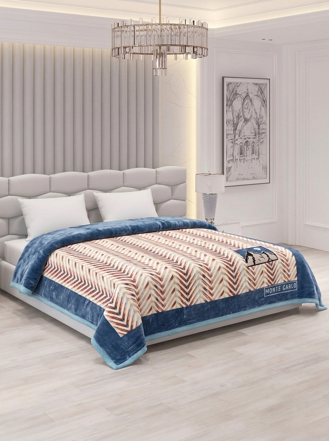 Printed Double Bed 2 Ply 950 GSM Blanket for Winter (Specter), Weight 5 kg
