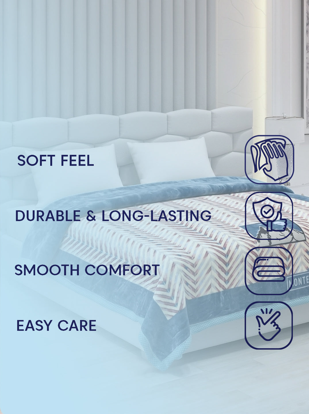 Printed Double Bed 2 Ply 950 GSM Blanket for Winter (Specter), Weight 5 kg