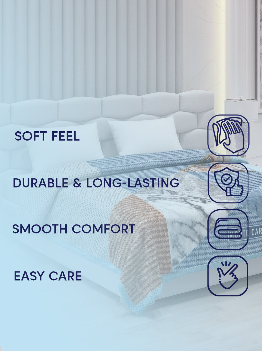 Printed Double Bed 2 Ply 950 GSM Blanket for Winter (Specter), Weight 5 kg