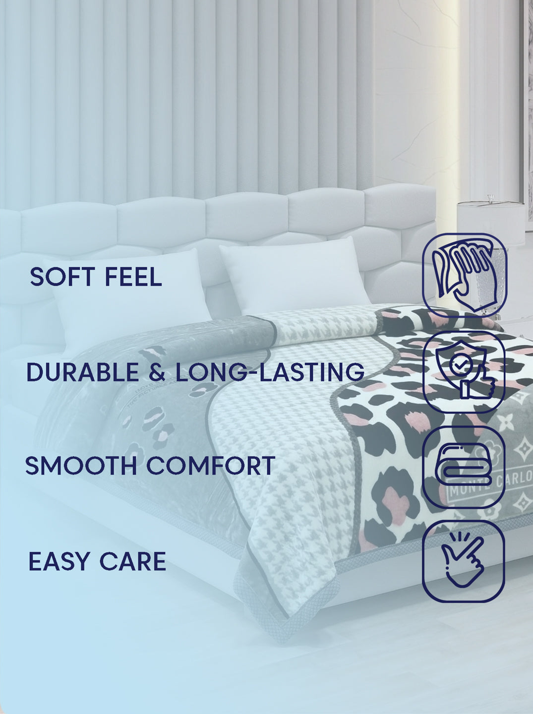 Printed Double Bed 2 Ply 950 GSM Blanket for Winter (Specter), Weight 5 kg