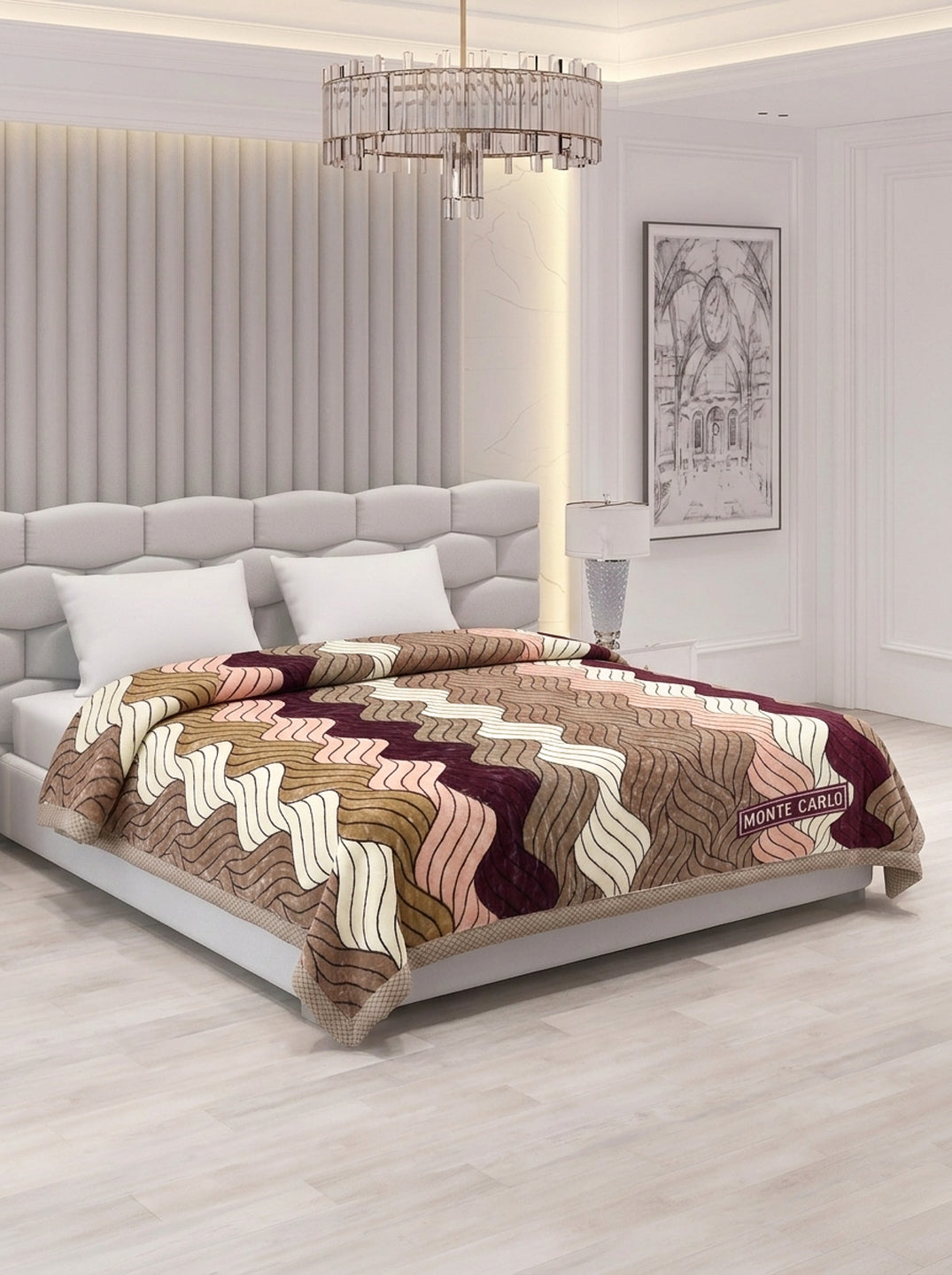 Printed Double Bed 2 Ply 950 GSM Blanket for Winter (Specter), Weight 5 kg