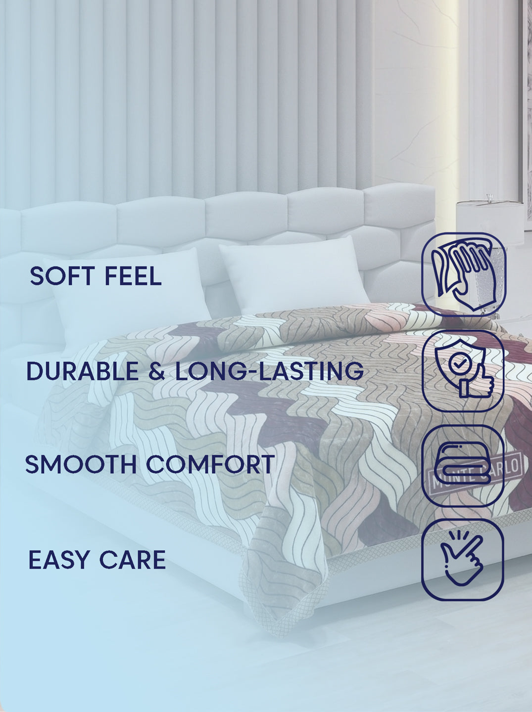 Printed Double Bed 2 Ply 950 GSM Blanket for Winter (Specter), Weight 5 kg