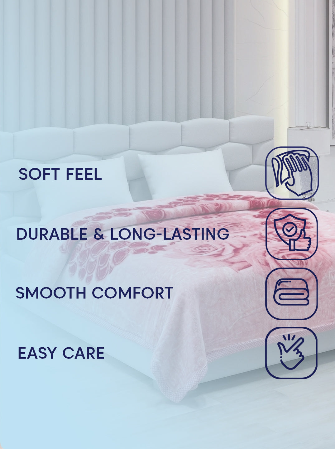 Printed Double Bed 2 Ply 950 GSM Blanket for Winter (Specter), Weight 5 kg
