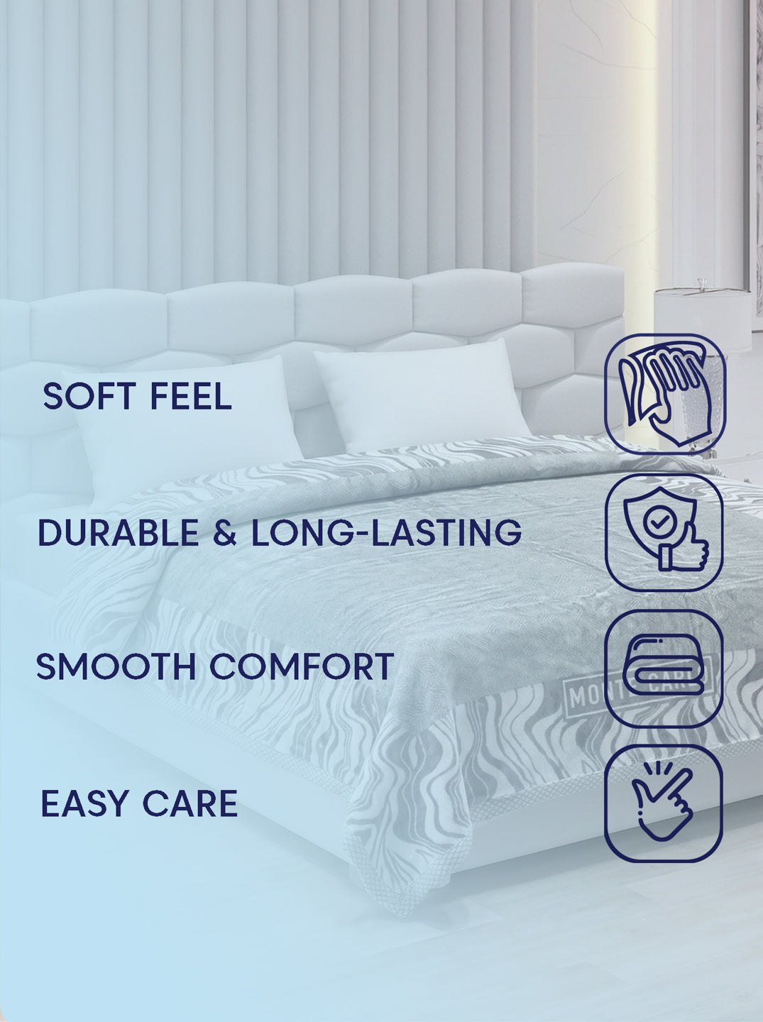 Printed Double Bed 2 Ply 950 GSM Blanket for Winter (Specter), Weight 5 kg