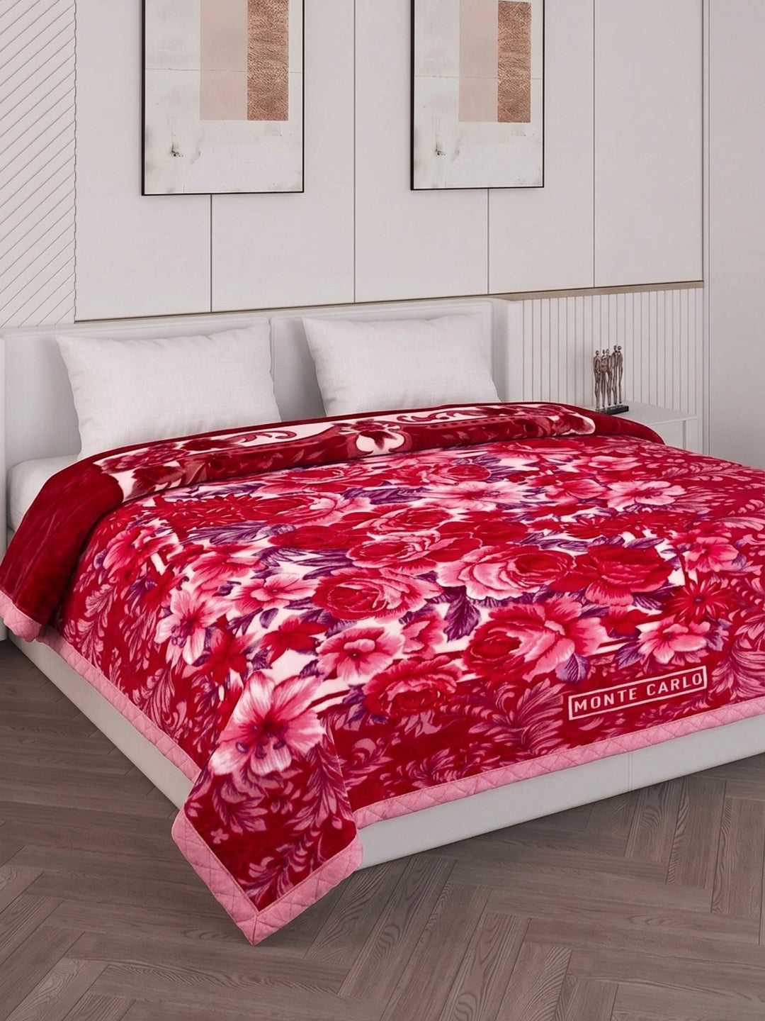 Floral Print Double Bed 2 Ply 750 GSM Blanket for Winter (Super Star), Weight 4 kg