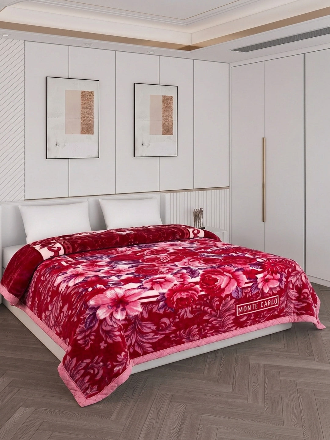 Floral Print Double Bed 2 Ply 750 GSM Blanket for Winter (Super Star), Weight 4 kg