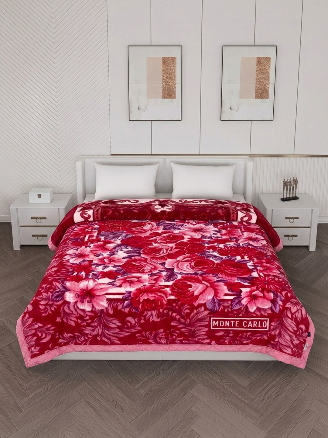 Floral Print Double Bed 2 Ply 750 GSM Blanket for Winter (Super Star), Weight 4 kg