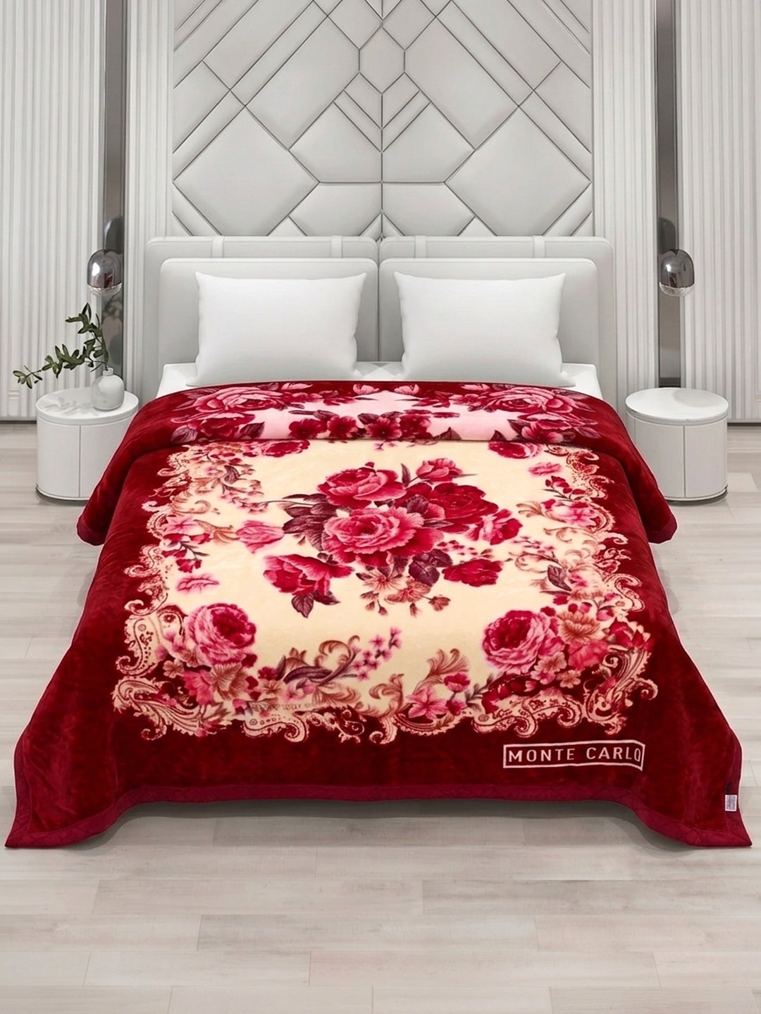 Floral Print Double Bed 2 Ply 750 GSM Blanket for Winter (Super Star), Weight 4 kg