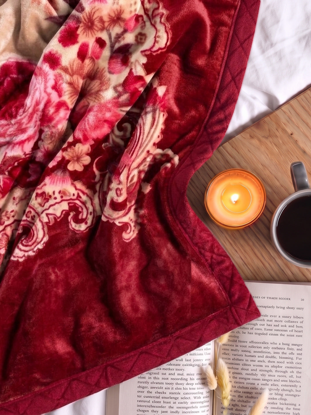 Floral Print Double Bed 2 Ply 750 GSM Blanket for Winter (Super Star), Weight 4 kg