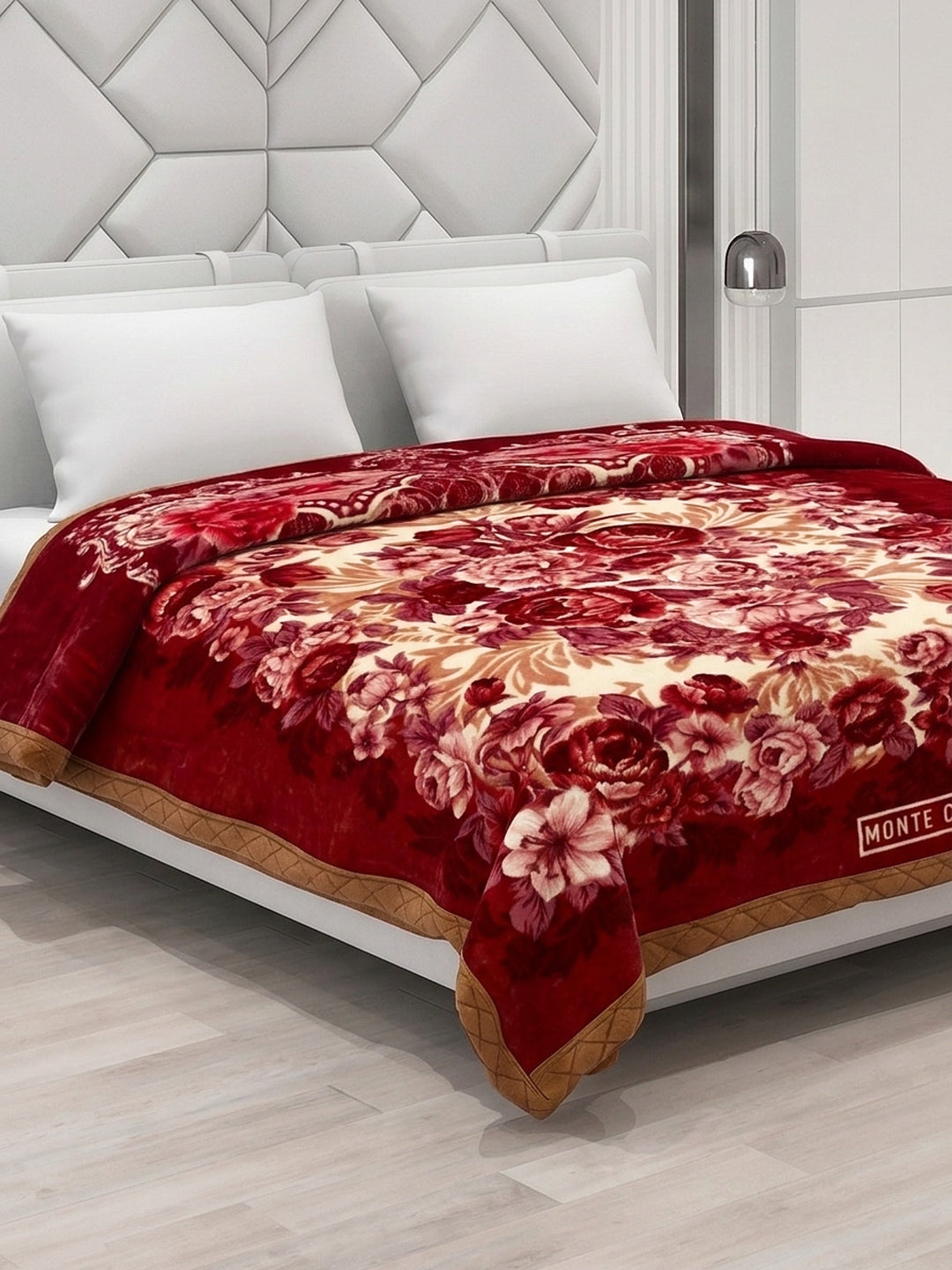 Floral Print Double Bed 2 Ply 750 GSM Blanket for Winter (Super Star), Weight 4 kg
