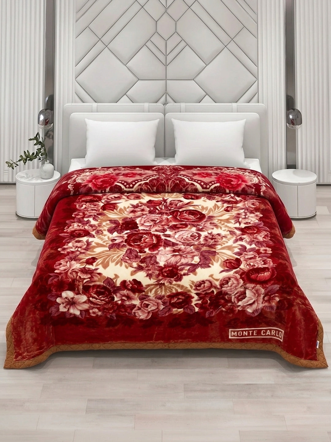 Floral Print Double Bed 2 Ply 750 GSM Blanket for Winter (Super Star), Weight 4 kg