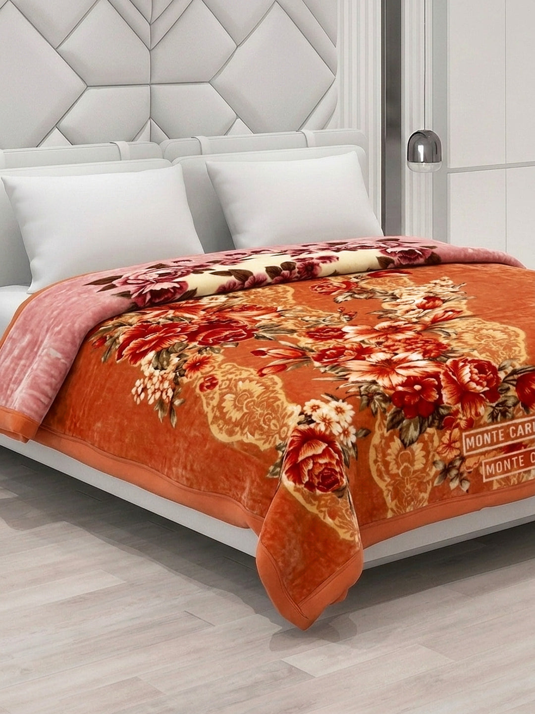 Floral Print Double Bed 2 Ply 750 GSM Blanket for Winter (Super Star), Weight 4 kg