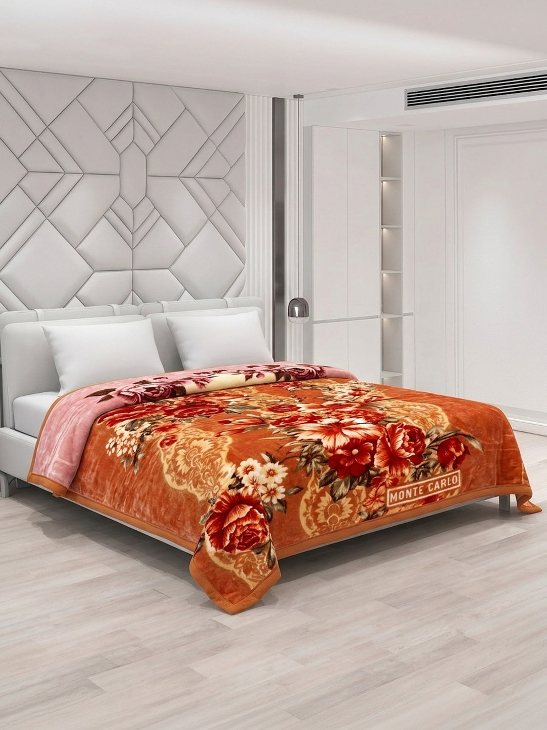Floral Print Double Bed 2 Ply 750 GSM Blanket for Winter (Super Star), Weight 4 kg