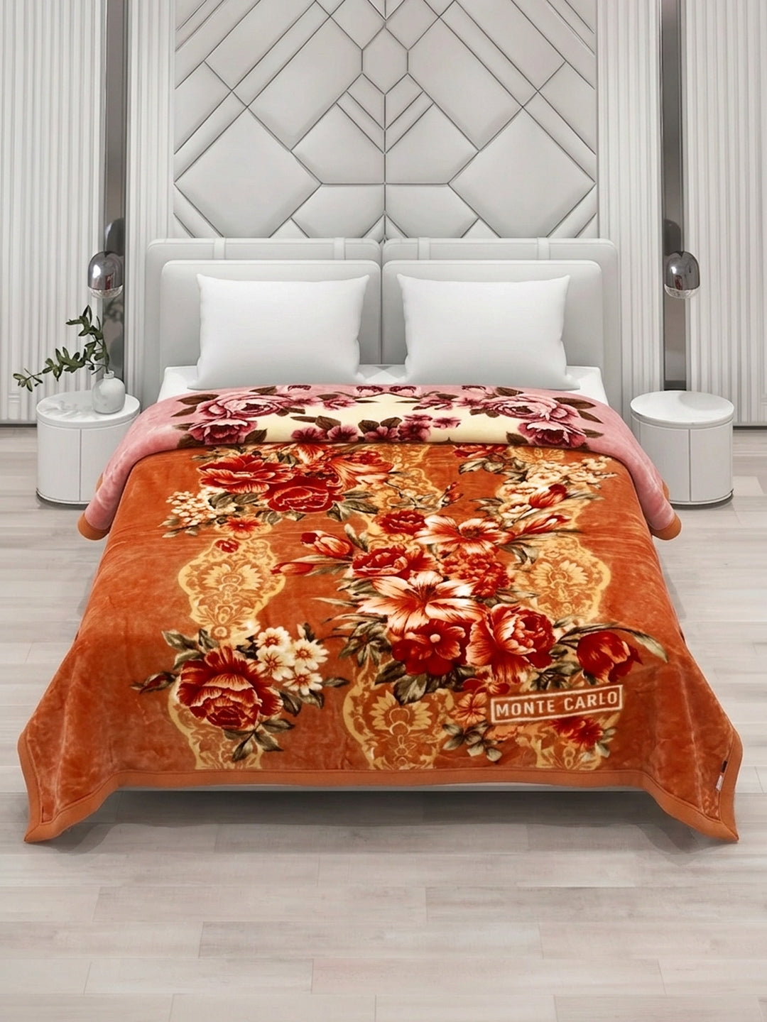 Floral Print Double Bed 2 Ply 750 GSM Blanket for Winter (Super Star), Weight 4 kg