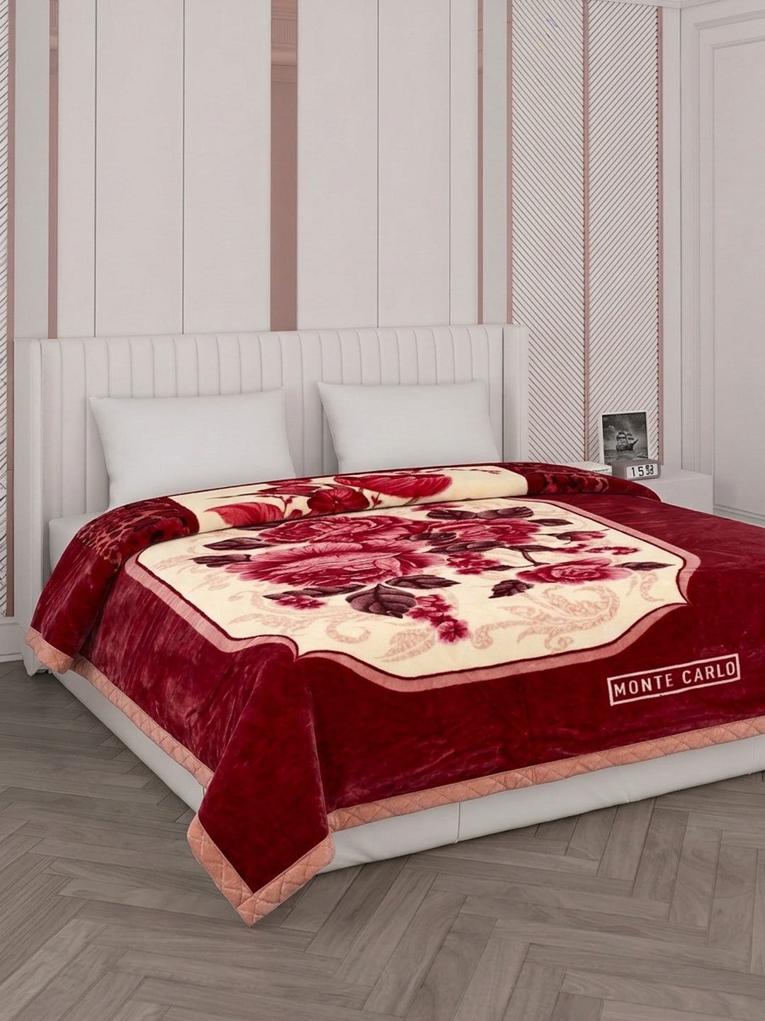 Floral Print Double Bed 2 Ply 750 GSM Blanket for Winter (Super Star), Weight 4 kg
