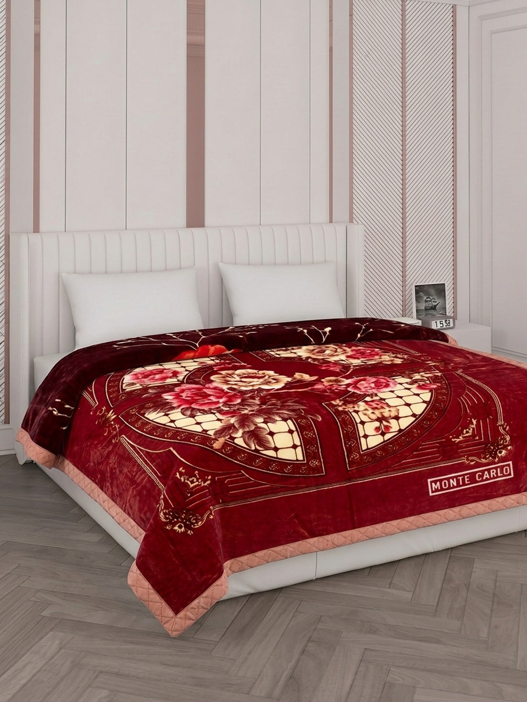 Floral Print Double Bed 2 Ply 750 GSM Blanket for Winter (Super Star), Weight 4 kg