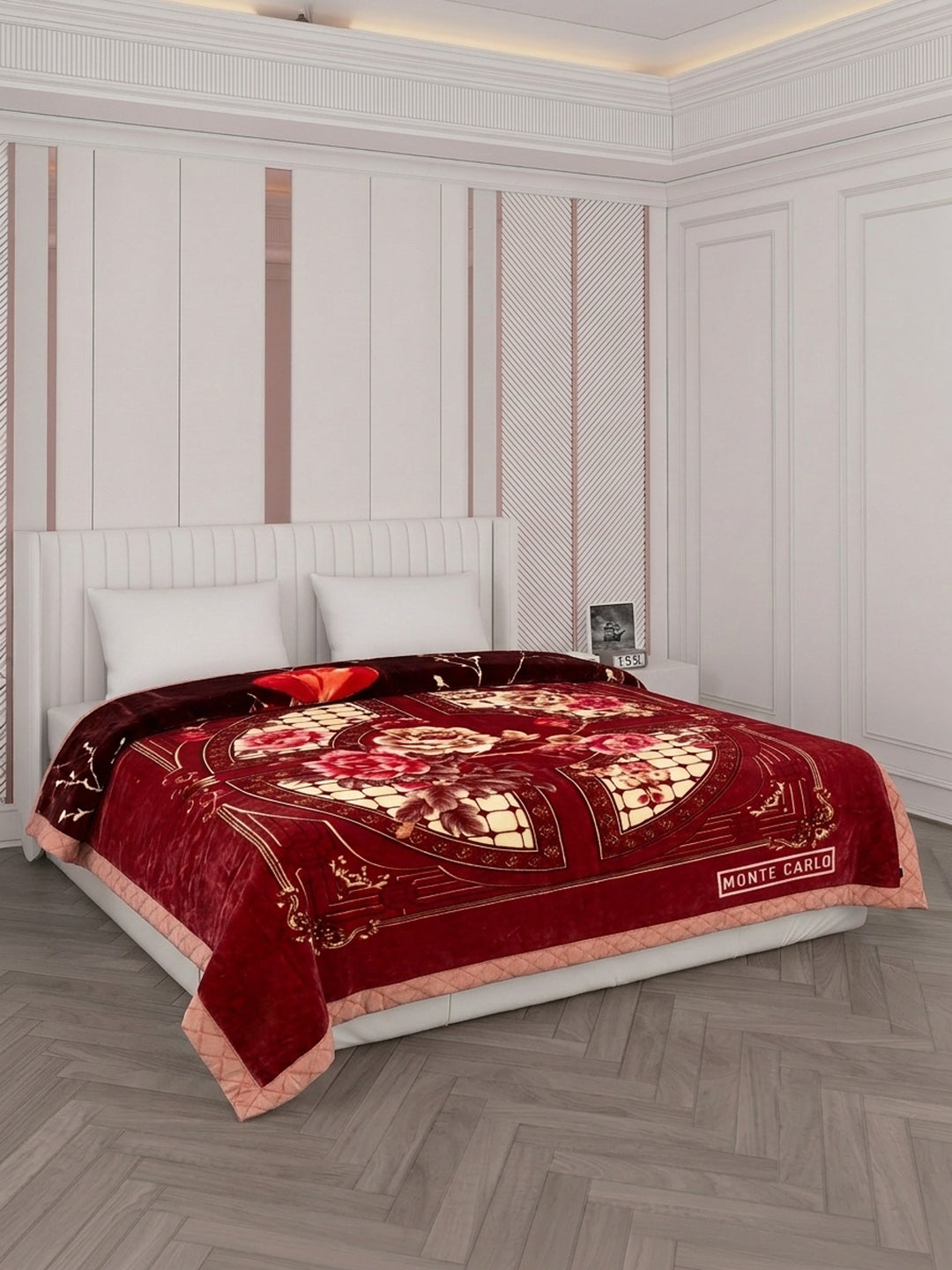 Floral Print Double Bed 2 Ply 750 GSM Blanket for Winter (Super Star), Weight 4 kg