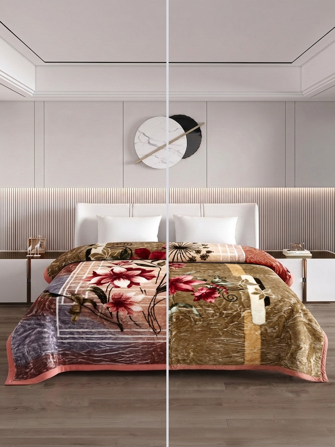 Printed Double Bed 2 Ply 850 GSM Blanket for Winter (Tohfa), Weight 4.5 kg