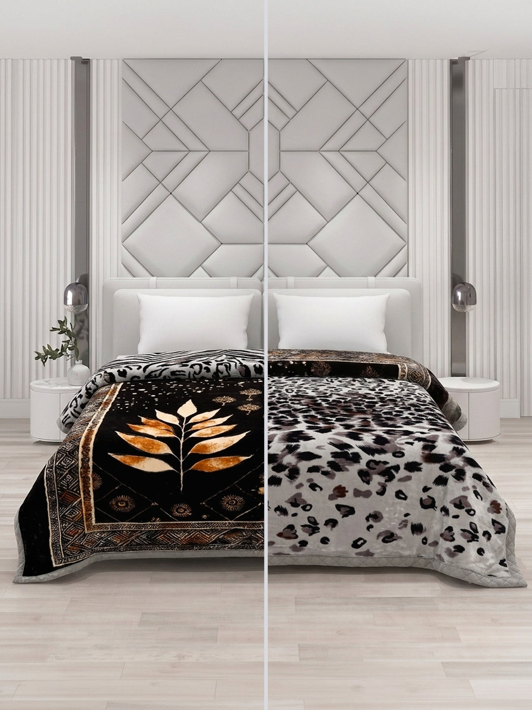 Printed Double Bed 2 Ply 850 GSM Blanket for Winter (Tohfa), Weight 4.5 kg