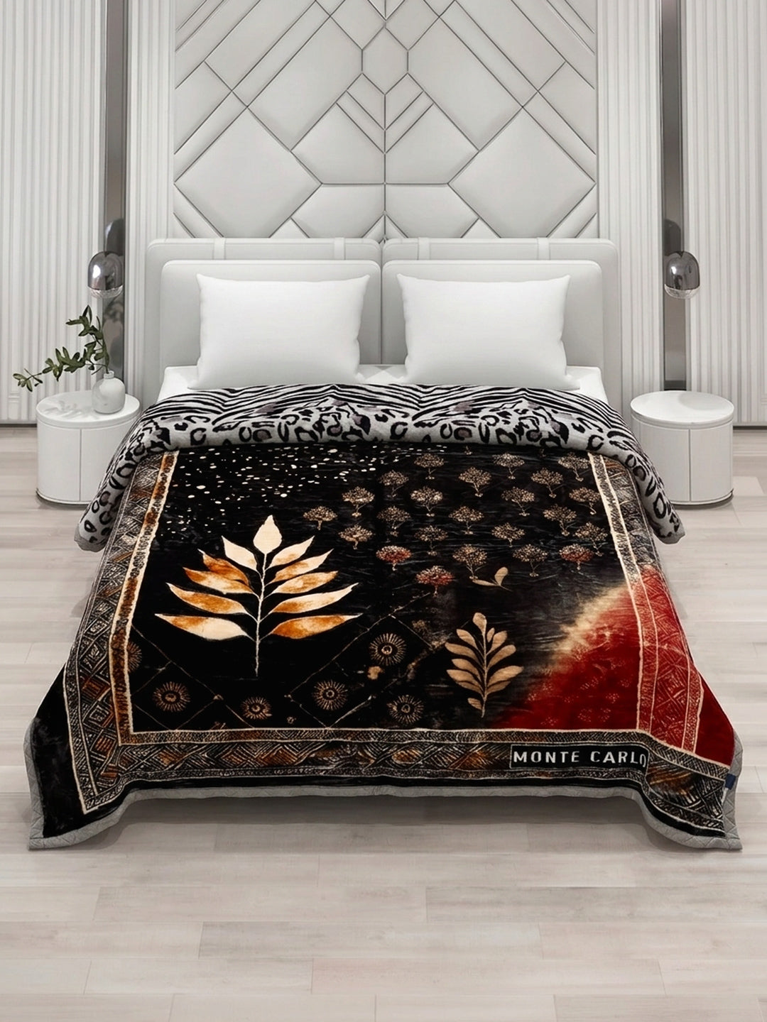 Printed Double Bed 2 Ply 850 GSM Blanket for Winter (Tohfa), Weight 4.5 kg