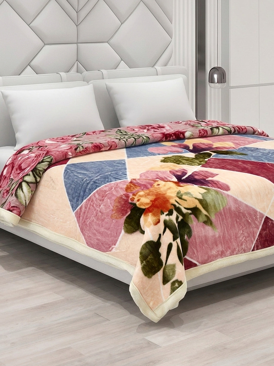 Printed Double Bed 2 Ply 850 GSM Blanket for Winter (Tohfa), Weight 4.5 kg