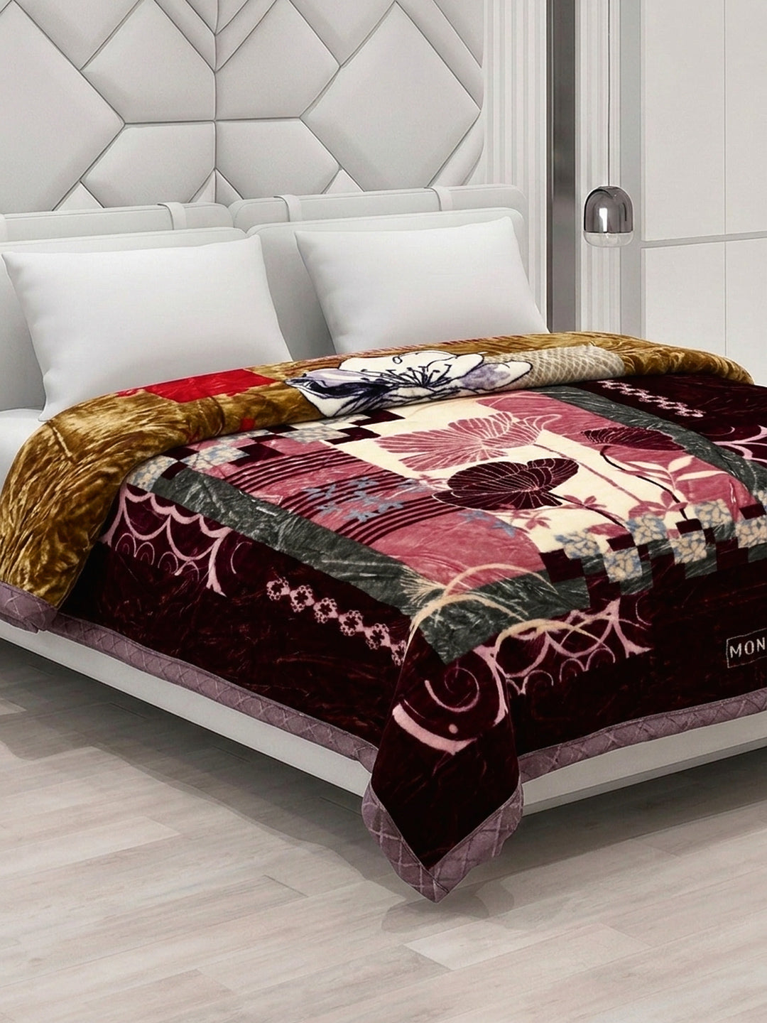 Printed Double Bed 2 Ply 850 GSM Blanket for Winter (Tohfa), Weight 4.5 kg
