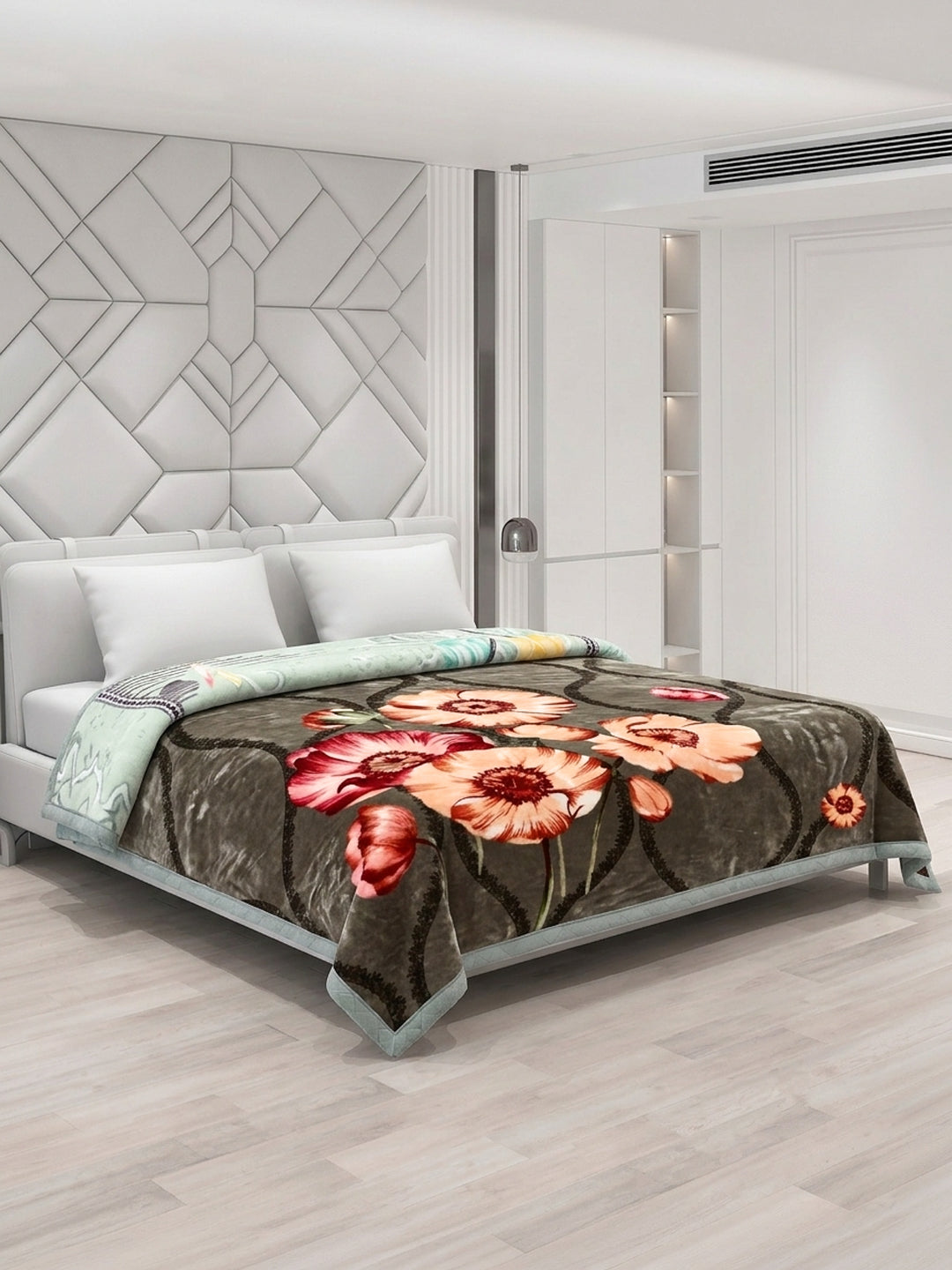 Printed Double Bed 2 Ply 850 GSM Blanket for Winter (Tohfa), Weight 4.5 kg