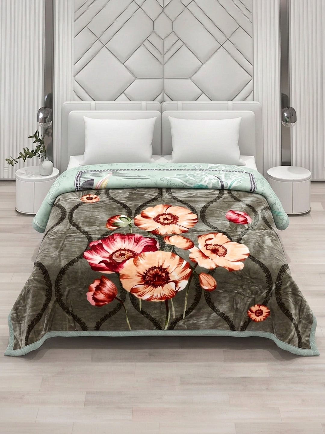 Printed Double Bed 2 Ply 850 GSM Blanket for Winter (Tohfa), Weight 4.5 kg