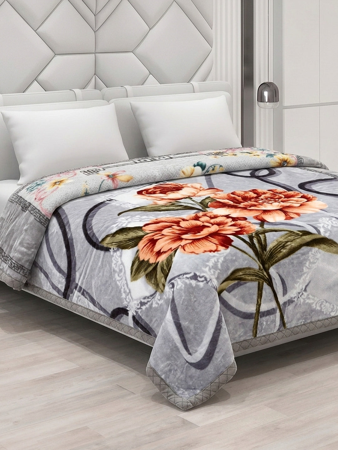Printed Double Bed 2 Ply 850 GSM Blanket for Winter (Tohfa), Weight 4.5 kg