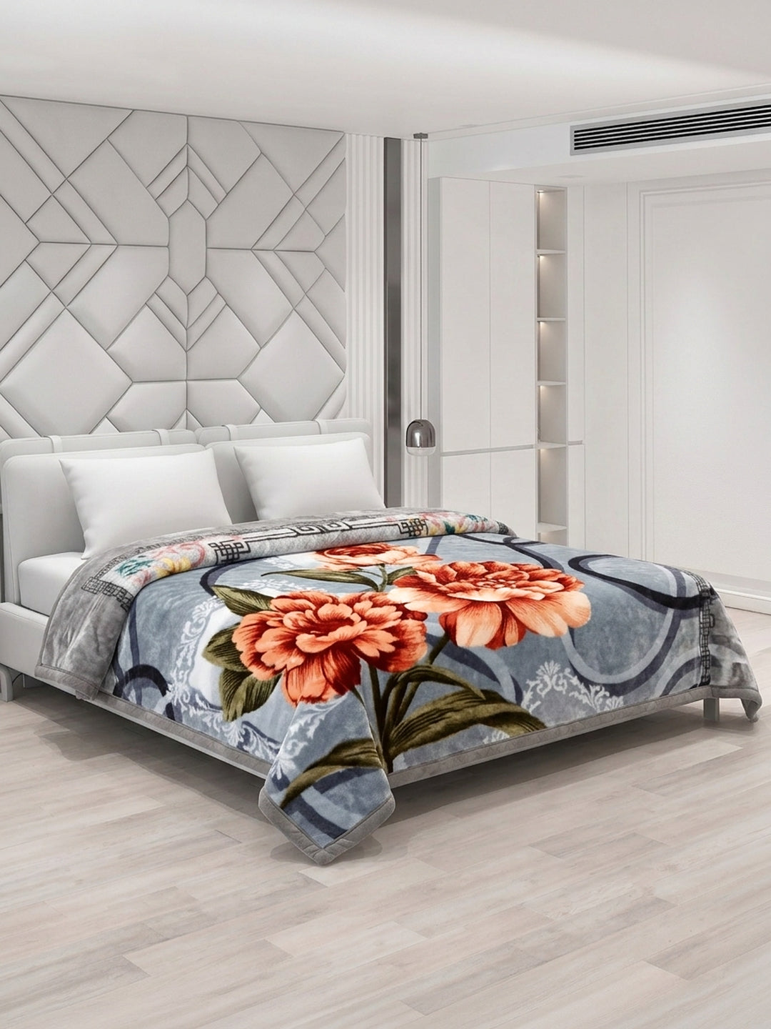 Printed Double Bed 2 Ply 850 GSM Blanket for Winter (Tohfa), Weight 4.5 kg