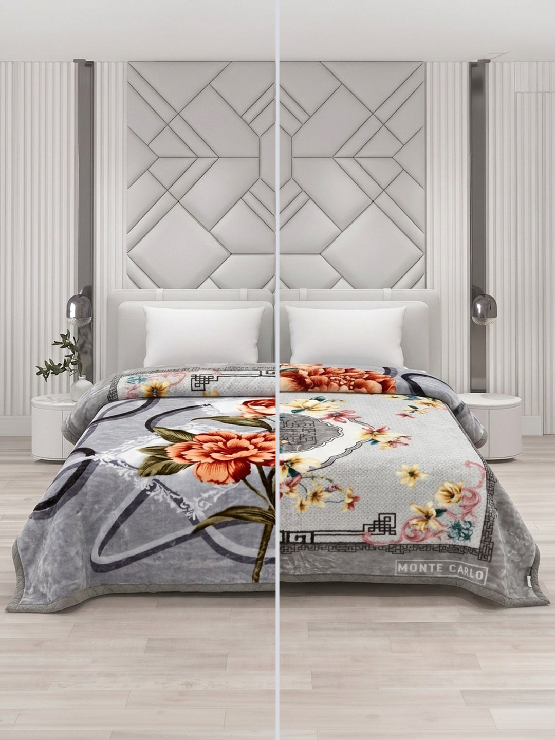 Printed Double Bed 2 Ply 850 GSM Blanket for Winter (Tohfa), Weight 4.5 kg