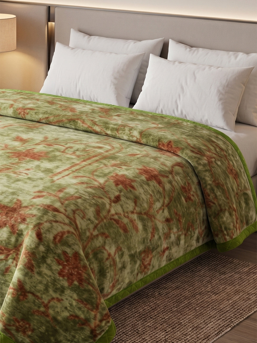 Printed Double Bed 2 Ply 550 GSM Blanket for Winter (Tradition), Weight 3 kg