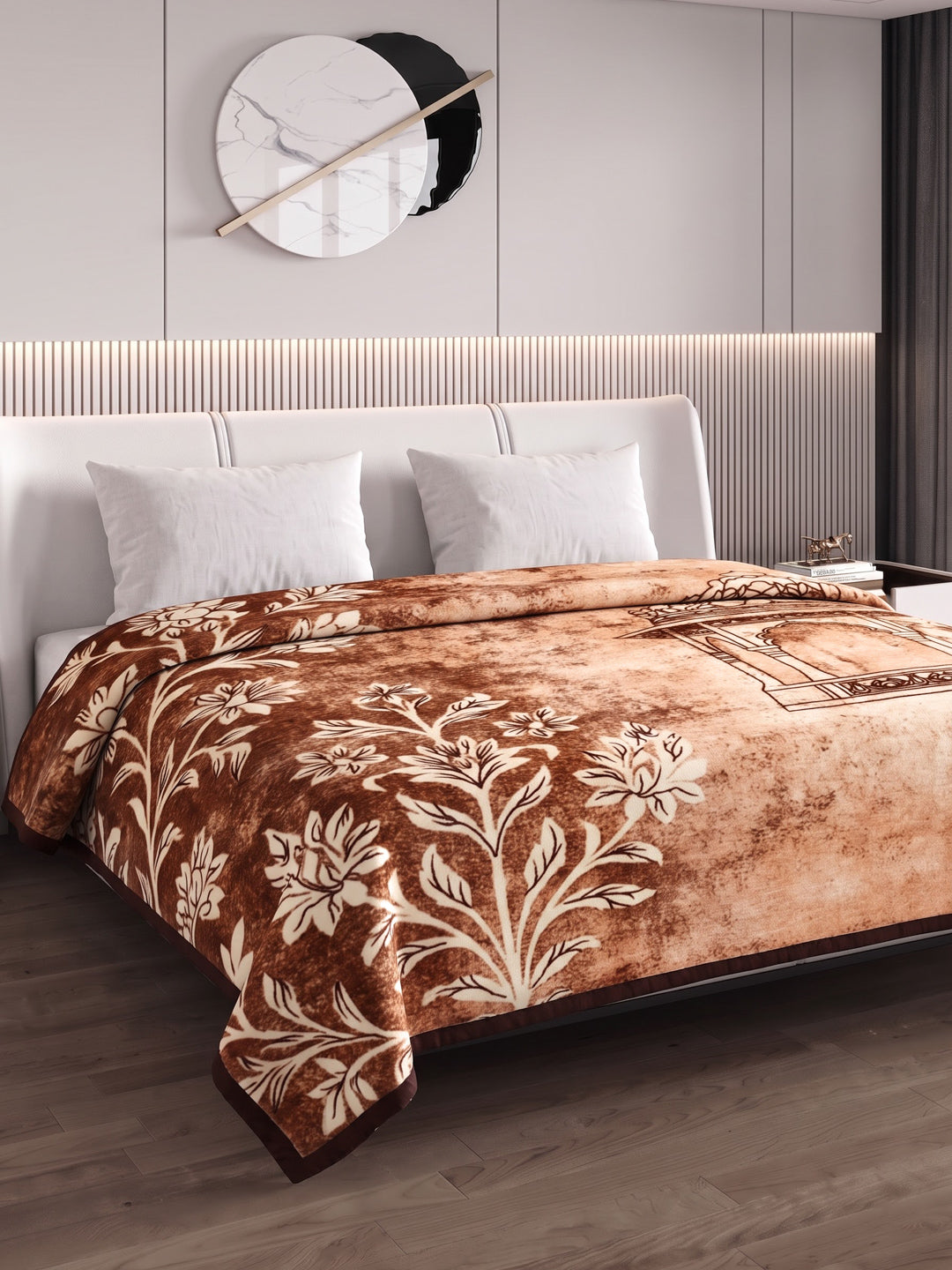 Printed Double Bed 2 Ply 550 GSM Blanket for Winter (Tradition), Weight 3 kg