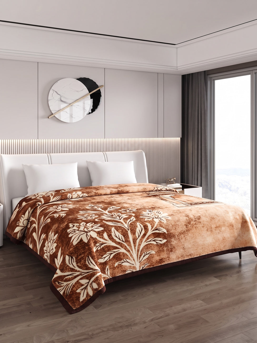 Printed Double Bed 2 Ply 550 GSM Blanket for Winter (Tradition), Weight 3 kg