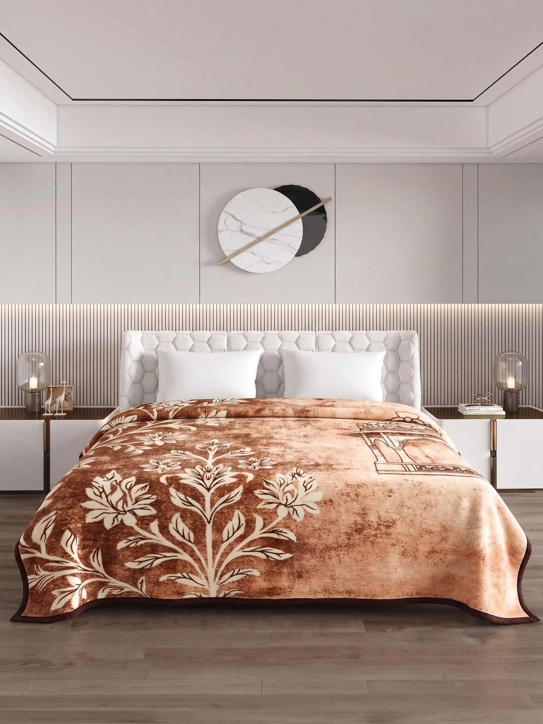 Printed Double Bed 2 Ply 550 GSM Blanket for Winter (Tradition), Weight 3 kg