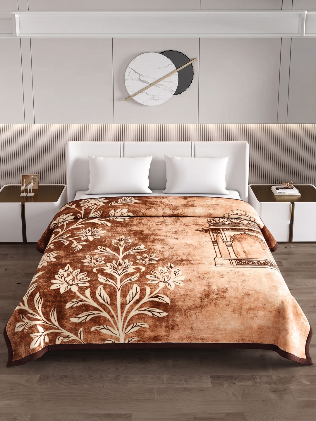 Printed Double Bed 2 Ply 550 GSM Blanket for Winter (Tradition), Weight 3 kg