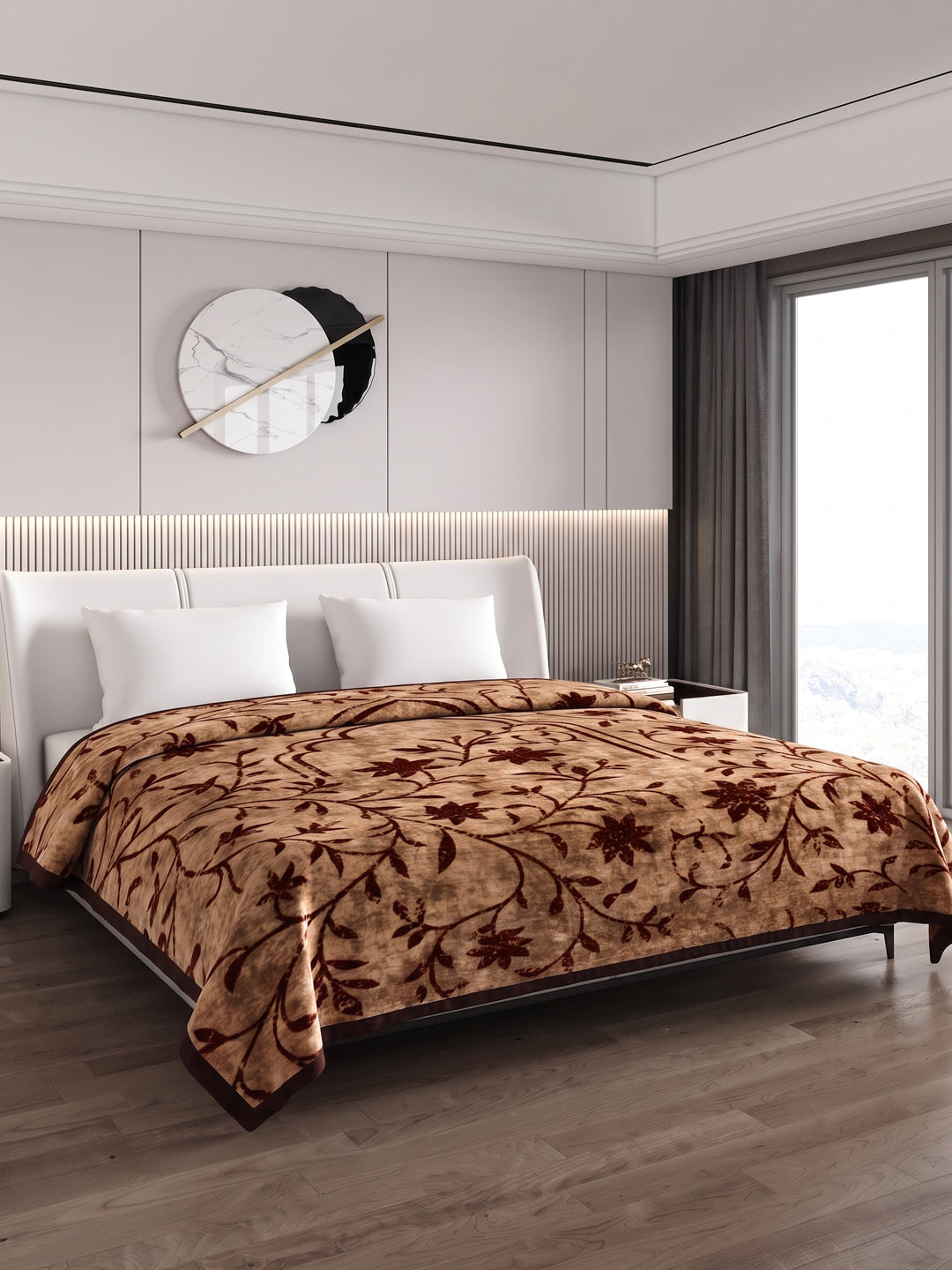 Printed Double Bed 2 Ply 550 GSM Blanket for Winter (Tradition), Weight 3 kg