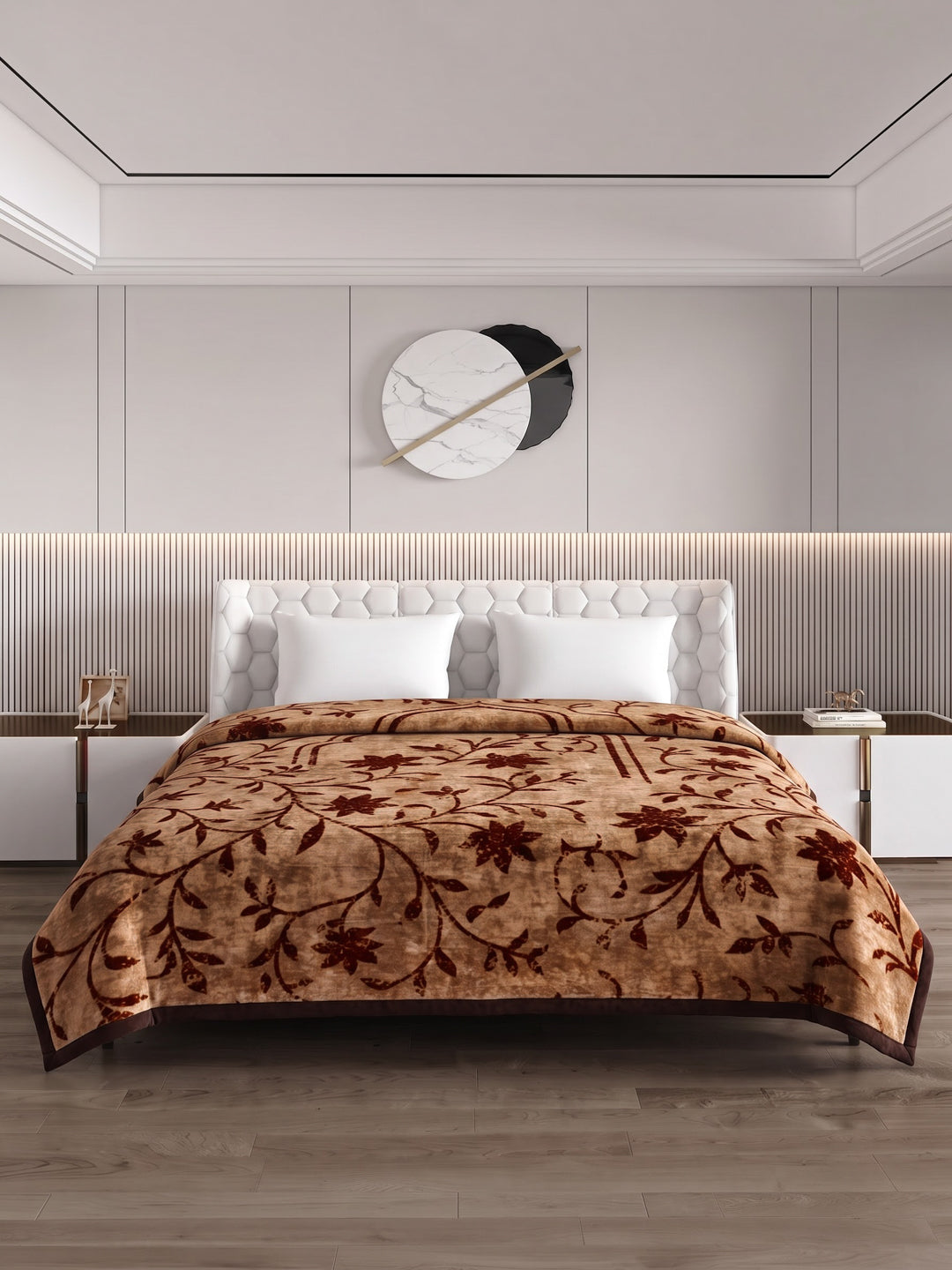 Printed Double Bed 2 Ply 550 GSM Blanket for Winter (Tradition), Weight 3 kg