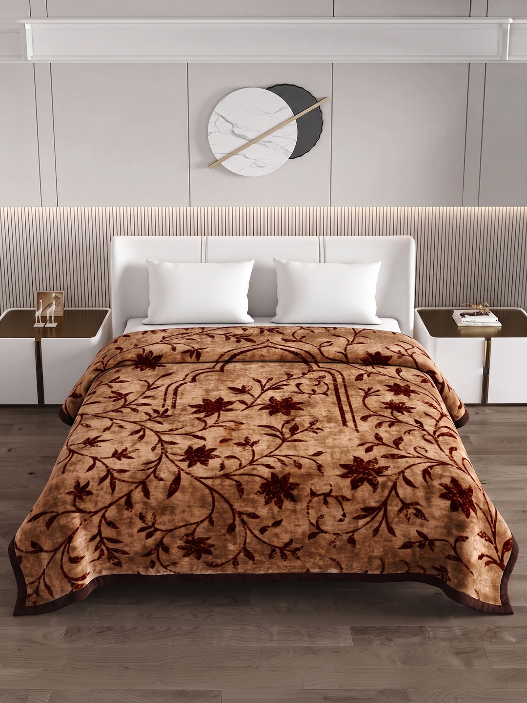 Printed Double Bed 2 Ply 550 GSM Blanket for Winter (Tradition), Weight 3 kg