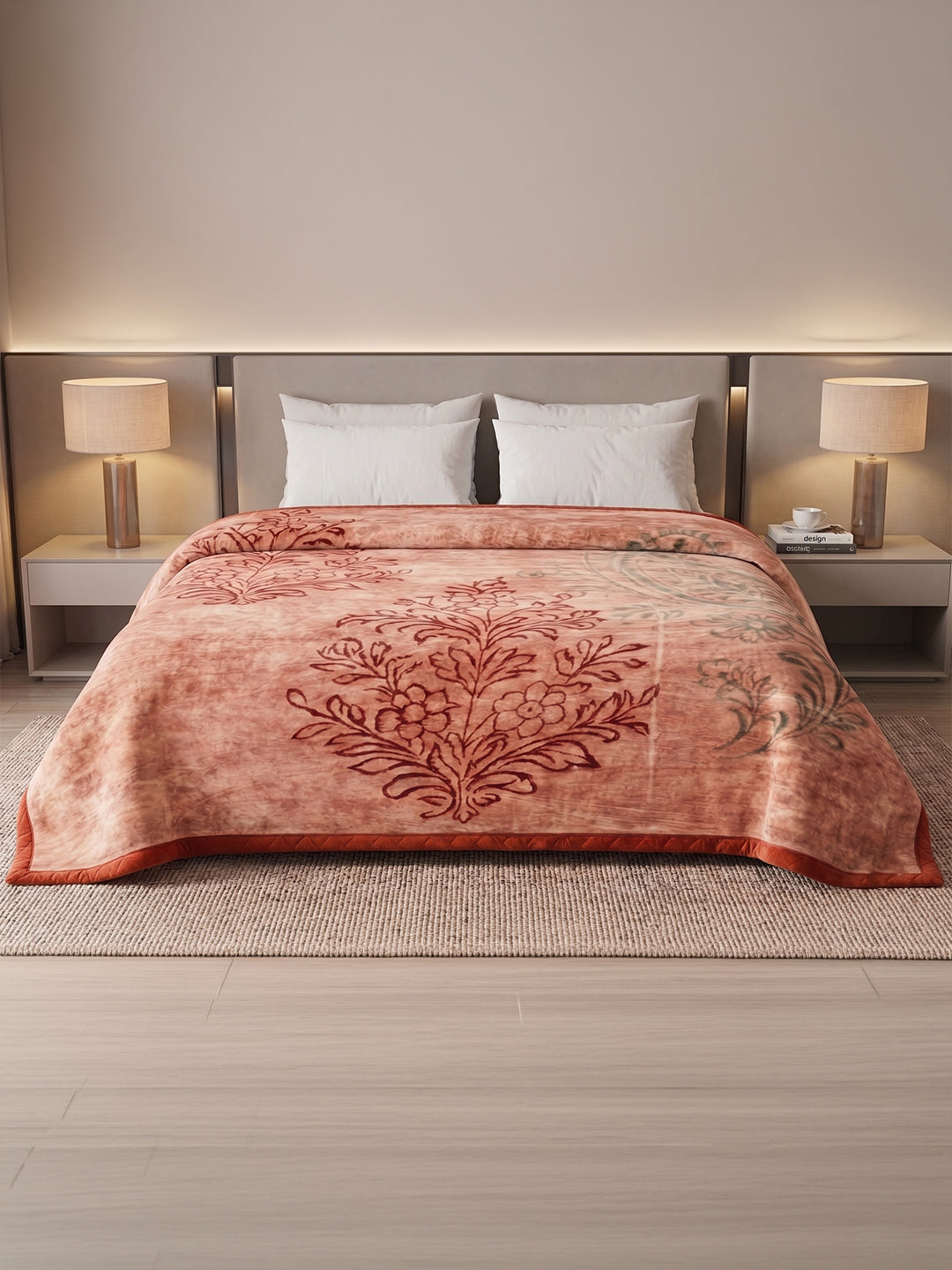 Printed Double Bed 2 Ply 550 GSM Blanket for Winter (Tradition), Weight 3 kg