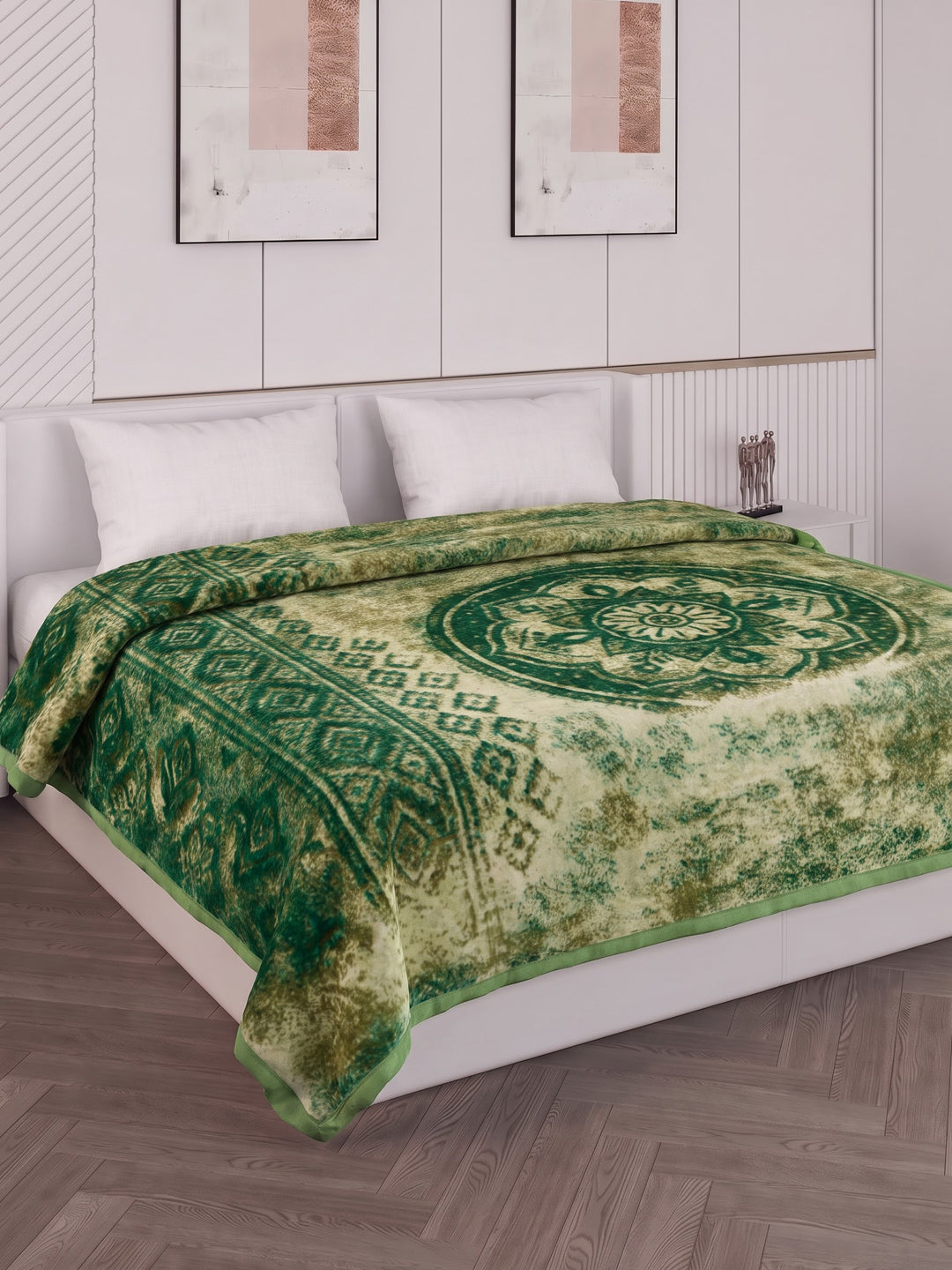 Printed Double Bed 2 Ply 550 GSM Blanket for Winter (Tradition), Weight 3 kg